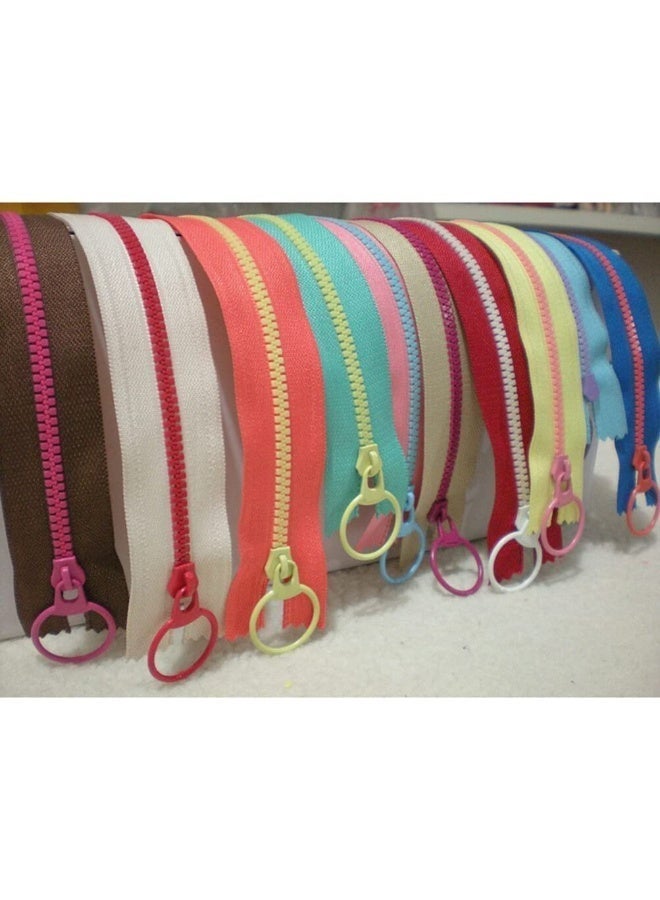 Mordely Resin Zipper for DIY Bags, Closed-End, 40cm, Color-Blocked Blue & Red - Image 4